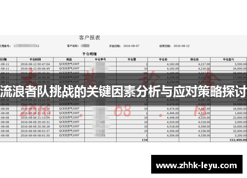 流浪者队挑战的关键因素分析与应对策略探讨